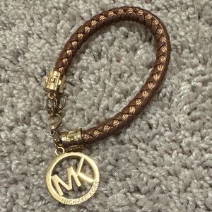 Michael Kors Gold Charm Brown Bracelet